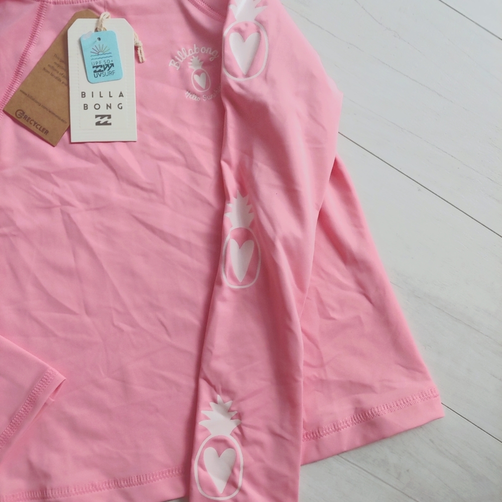 Billabong Pink Long Sleeve Rashguard NEW - Picture 3 of 7